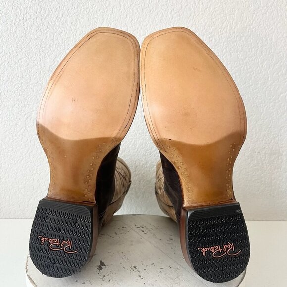 Rod Patrick Mens Cowboy Boots 12.5A Antique Mocha Bison Brown Western Blunt Toe - Picture 8 of 13